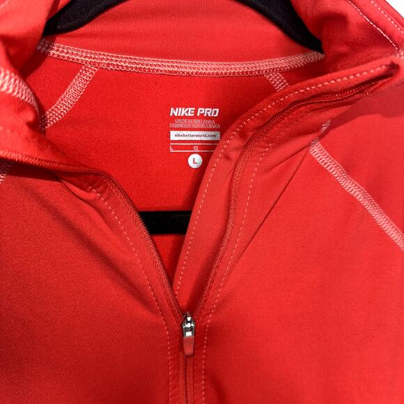 Nike Pro Womens Size Large Pink Dri Fit 1/2 Zip Long Sleeve Jacket - Picture 3 of 6
